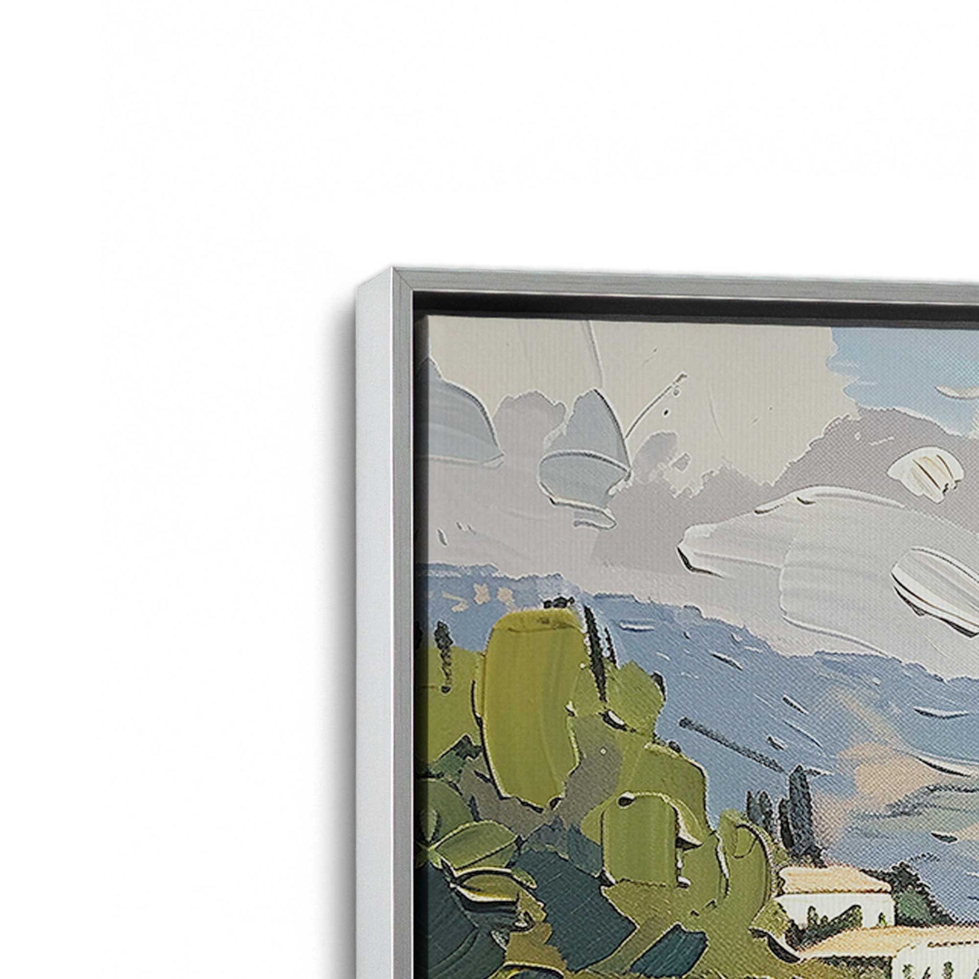 [Color:Polished Chrome], Picture of art in a Polished Chrome frame at an angle