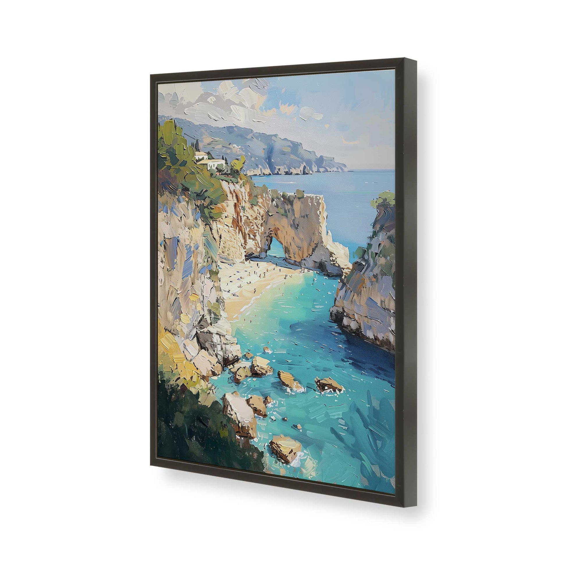 [Color:Satin Black], Picture of art in a Satin Black frame of the corner