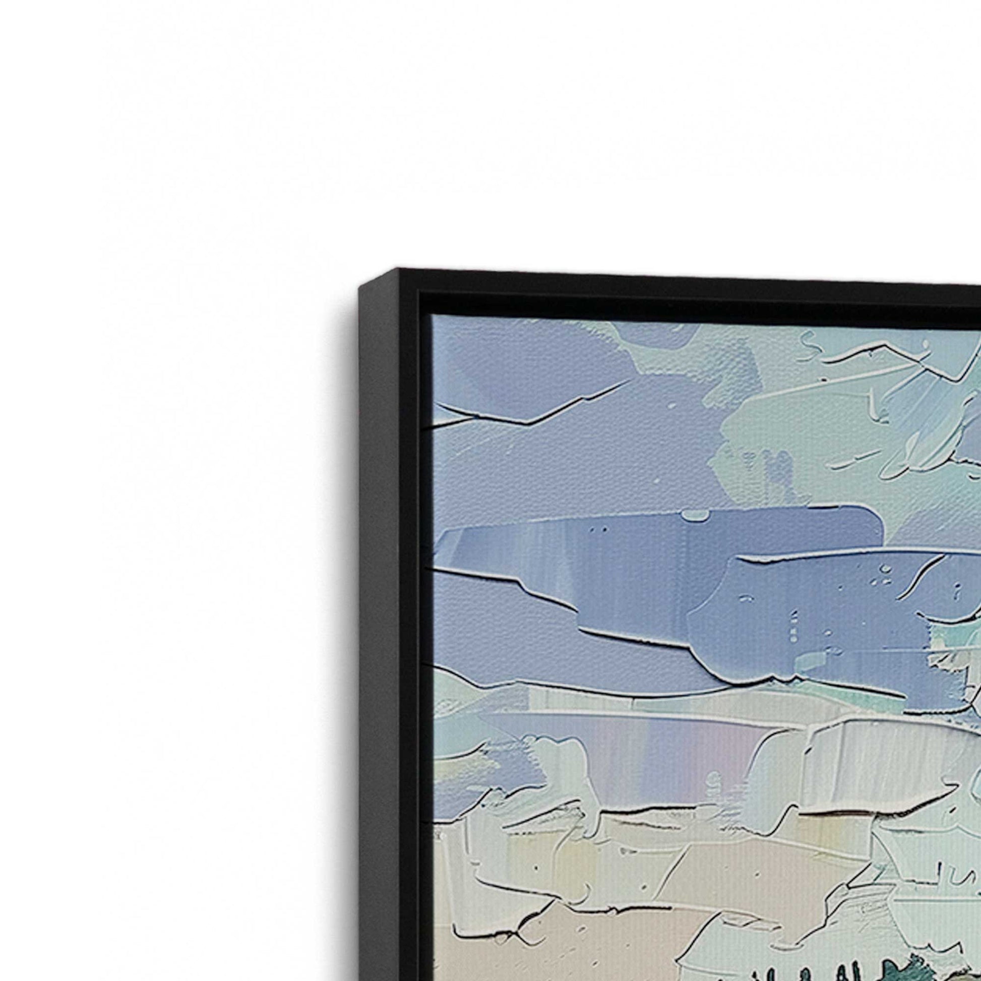 [Color:Satin Black], Picture of art in a Satin Black frame at an angle