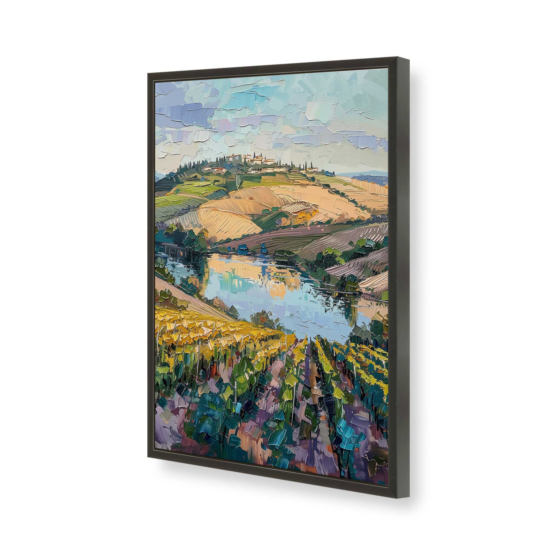 [Color:Satin Black], Picture of art in a Satin Black frame of the corner