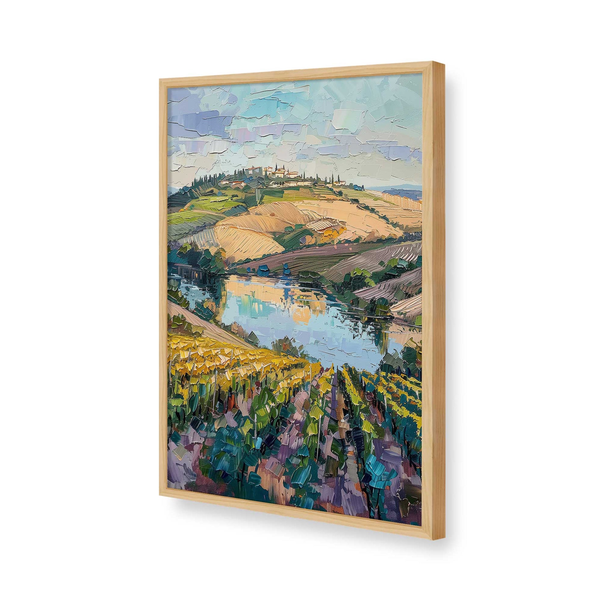 [Color:American Maple], Picture of art in a American Maple frame of the corner
