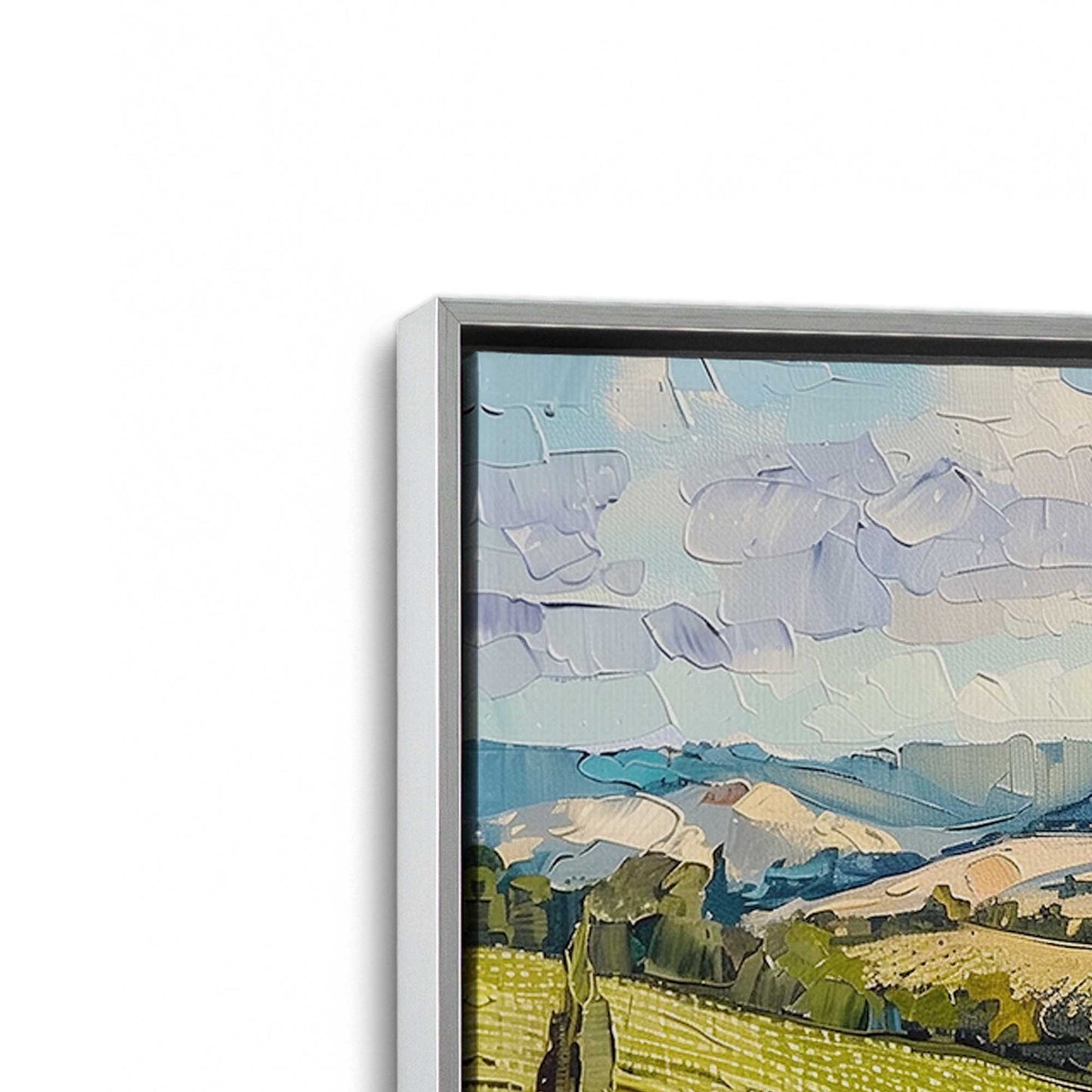 [Color:Polished Chrome], Picture of art in a Polished Chrome frame at an angle