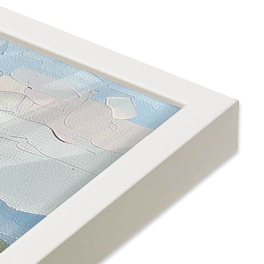 [Color:Opaque White], Picture of art in a Opaque White frame at an angle