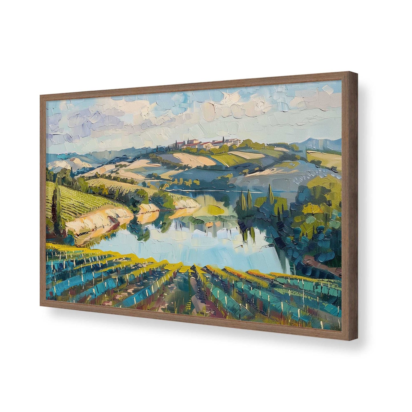 [Color:Walnut], Picture of art in a Walnut frame of the corner