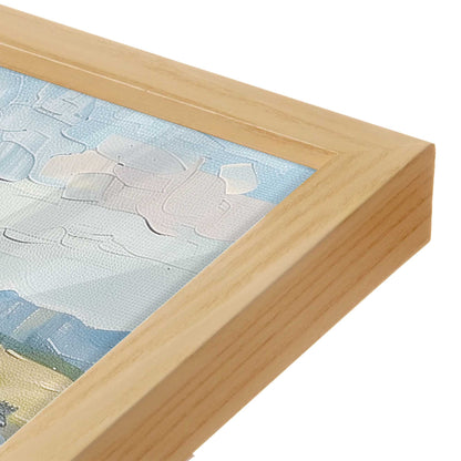 [Color:American Maple], Picture of art in a American Maple frame at an angle