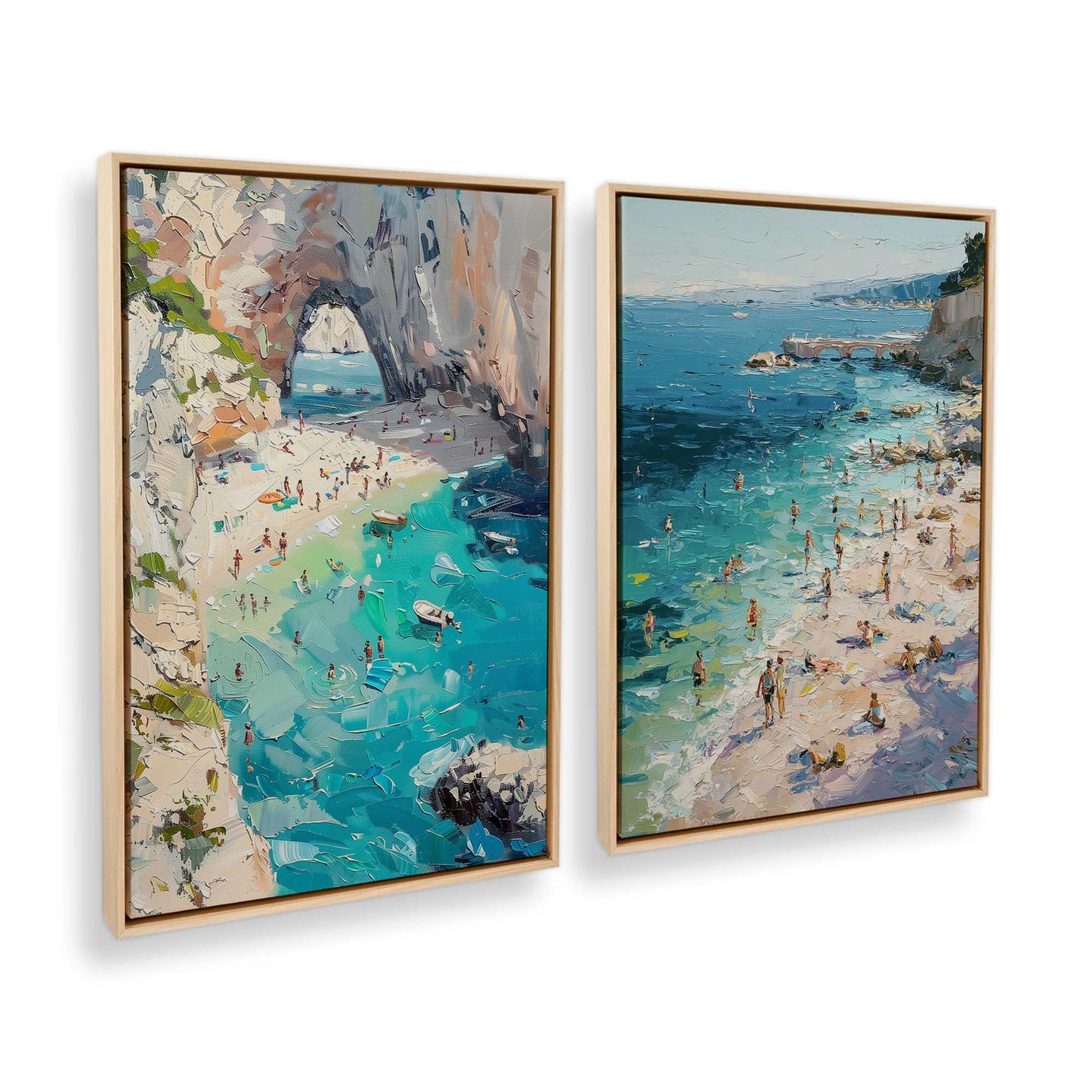 [Color:American Maple], Picture of art in a American Maple frame at an angle