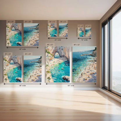 Azzurro Cove & Blue Hour Beach, Set of 2 Prints on Canvas