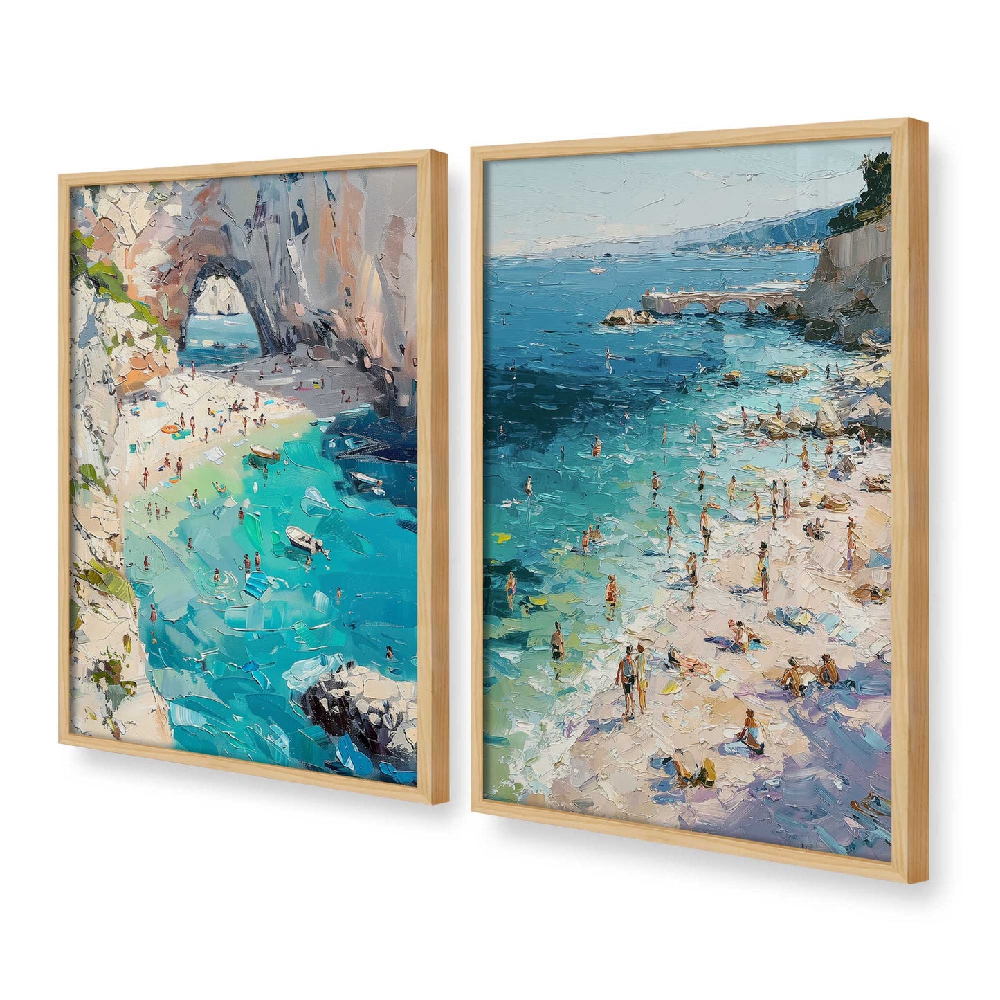 [Color:American Maple], Picture of art in a American Maple frame at an angle