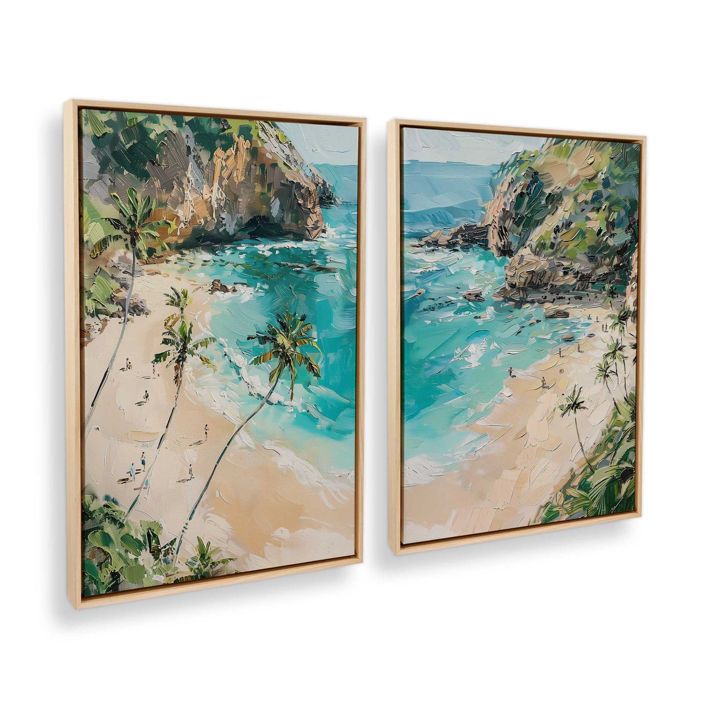 [Color:American Maple], Picture of art in a American Maple frame at an angle