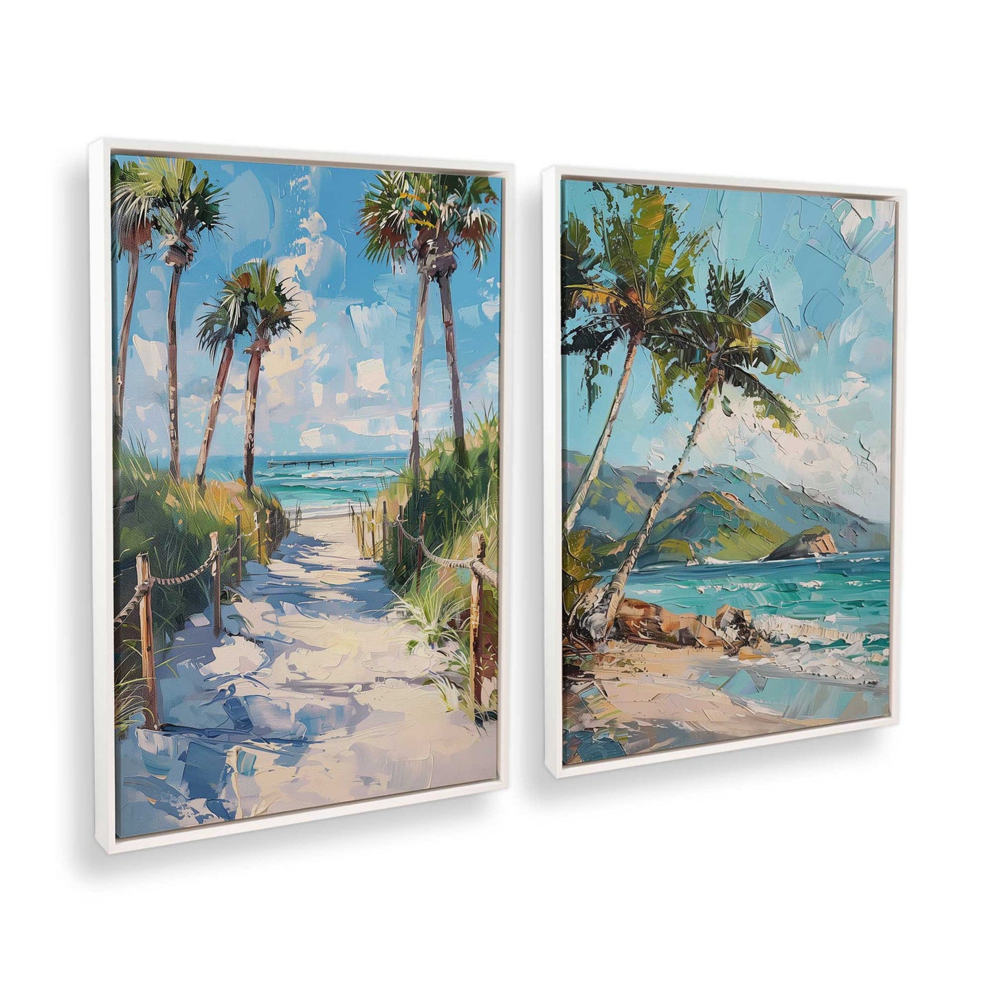 [Color:Opaque White], Picture of art in a White frame at an angle
