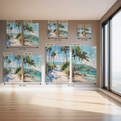 Oceanbound Trail &  Seafoam Palms, Set of 2 Prints on Canvas