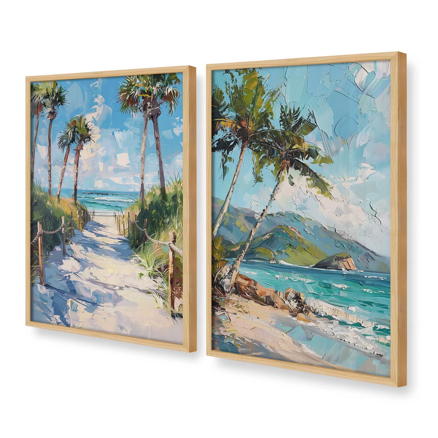 [Color:American Maple], Picture of art in a American Maple frame at an angle
