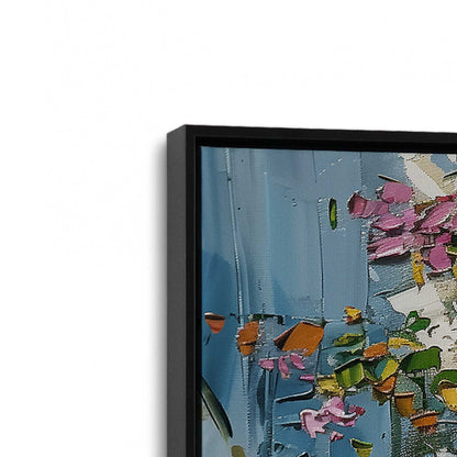 [Color:Satin Black], Picture of art in a Satin Black frame at an angle