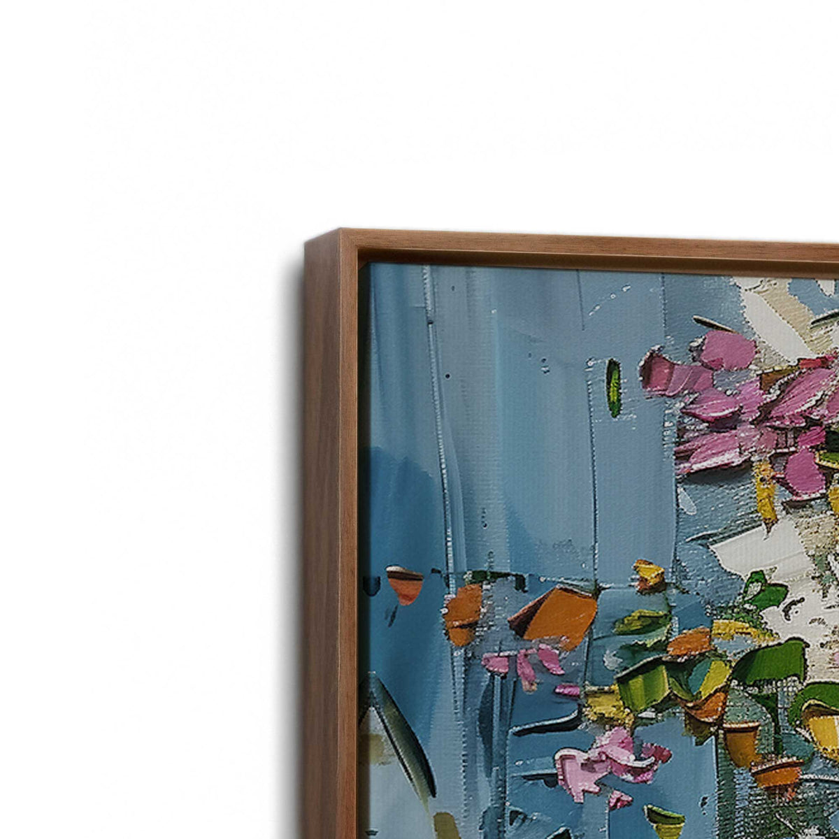 [Color:Walnut], Picture of art in a Walnut frame at an angle