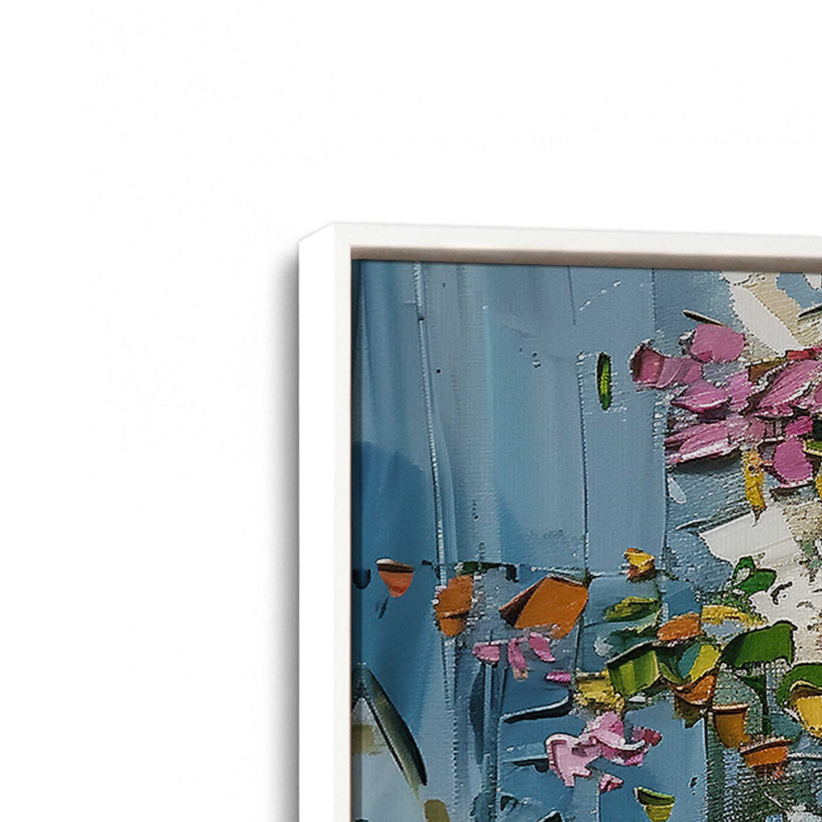 [Color:Opaque White], Picture of art in a White frame at an angle