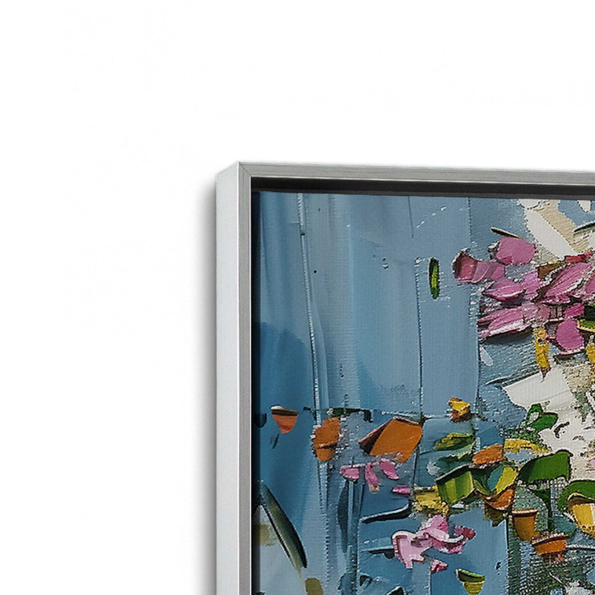 [Color:Polished Chrome], Picture of art in a Polished Chrome frame at an angle