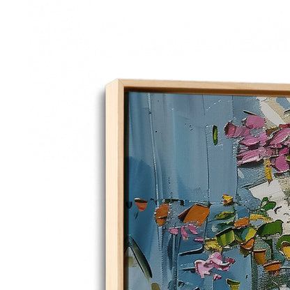 [Color:American Maple], Picture of art in a American Maple frame at an angle