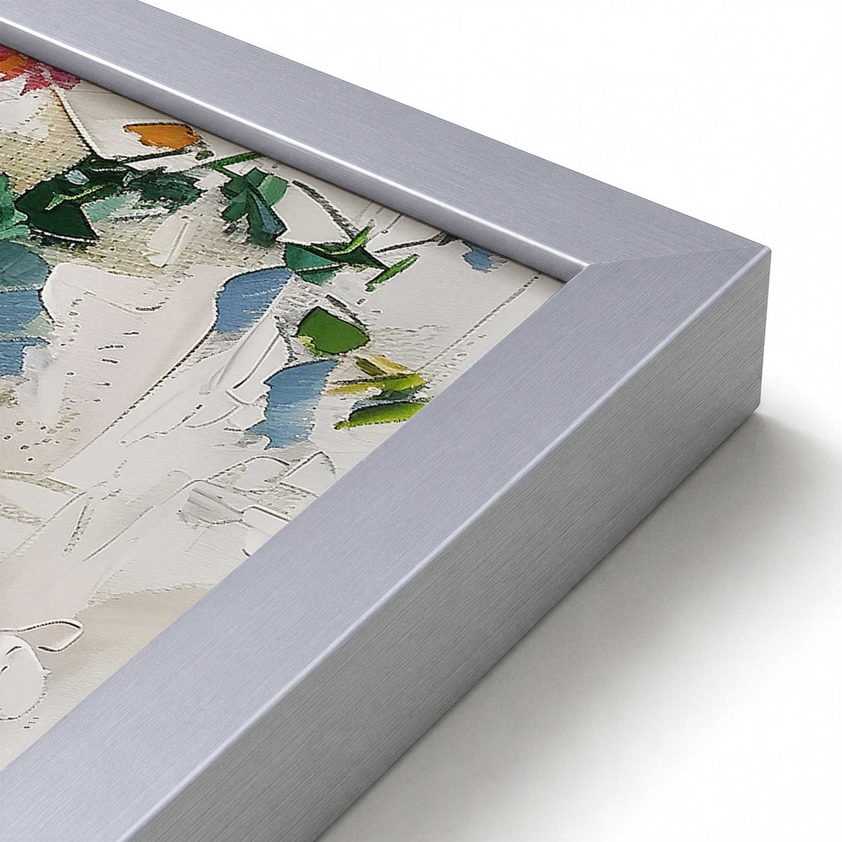 [Color:Polished Chrome], Picture of art in a Polished Chrome frame at an angle
