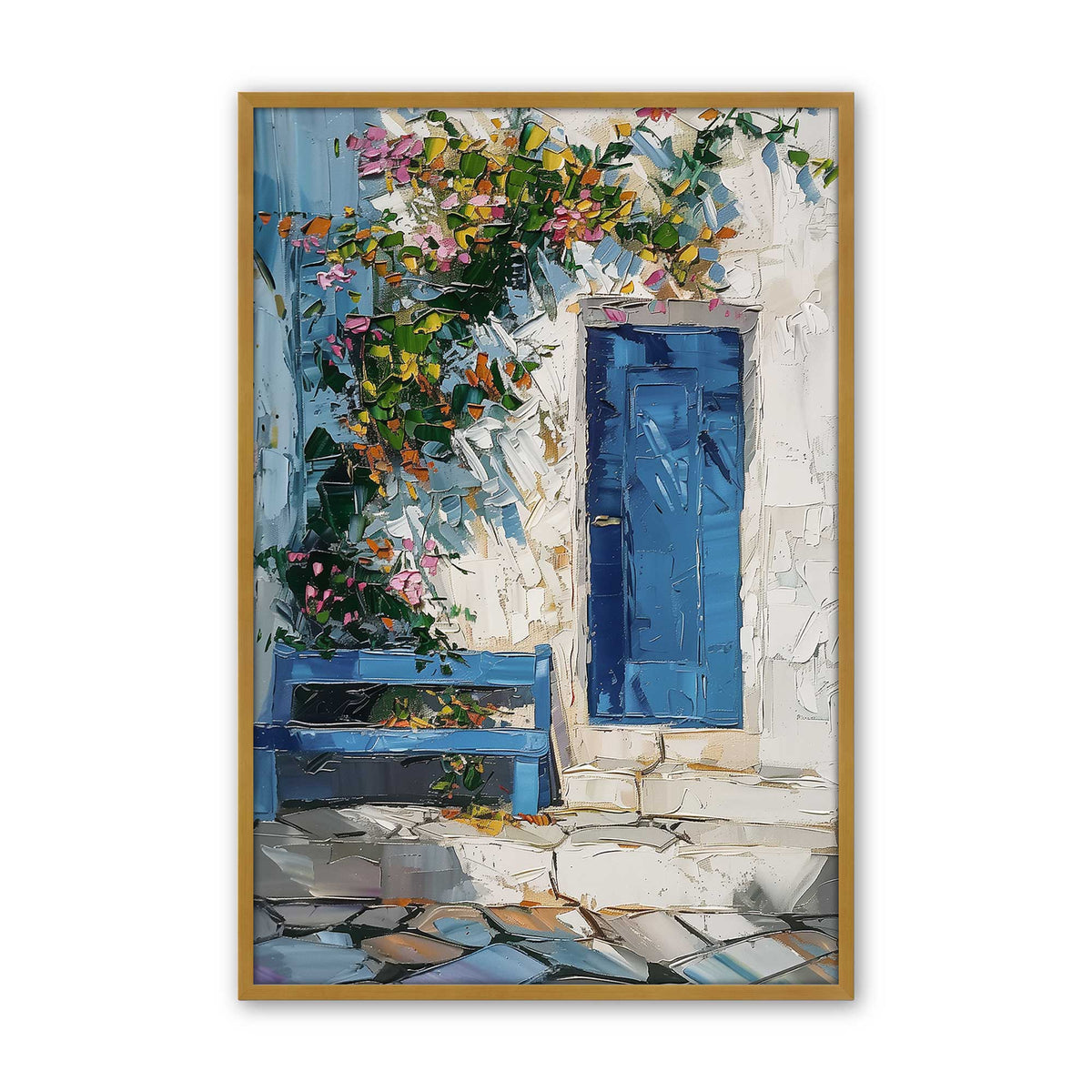[Color:Polished Gold], Picture of art in a Polished Chrome frame