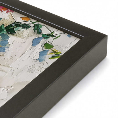 [Color:Satin Black], Picture of art in a Polished Chrome frame at an angle