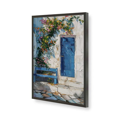 [Color:Satin Black], Picture of art in a Polished Chrome frame of the corner