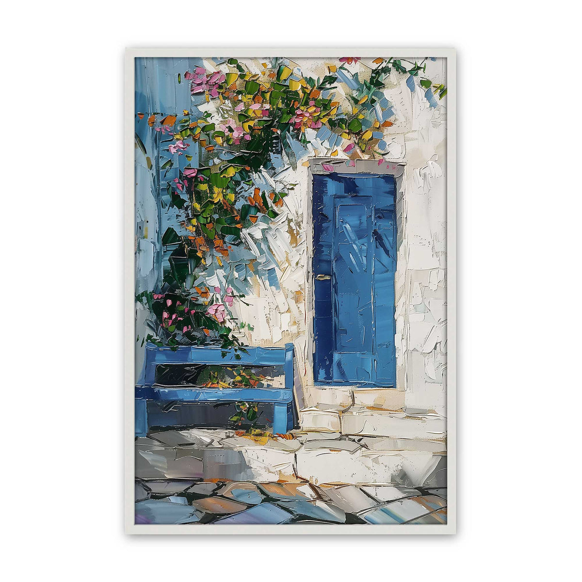 [Color:Opaque White], Picture of art in a Polished Chrome frame