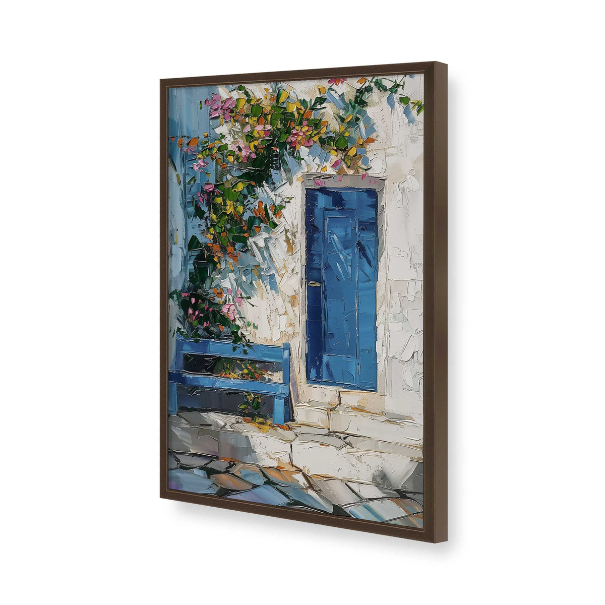 [Color:Belvinder Brown], Picture of art in a Polished Chrome frame of the corner