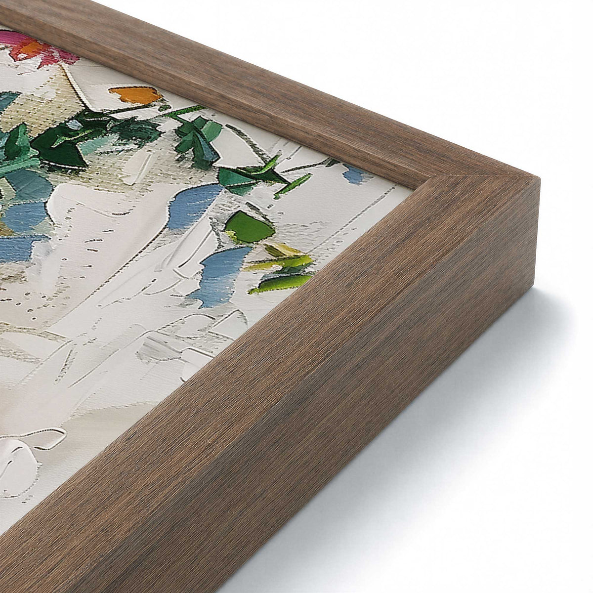 [Color:Walnut], Picture of art in a Polished Chrome frame at an angle