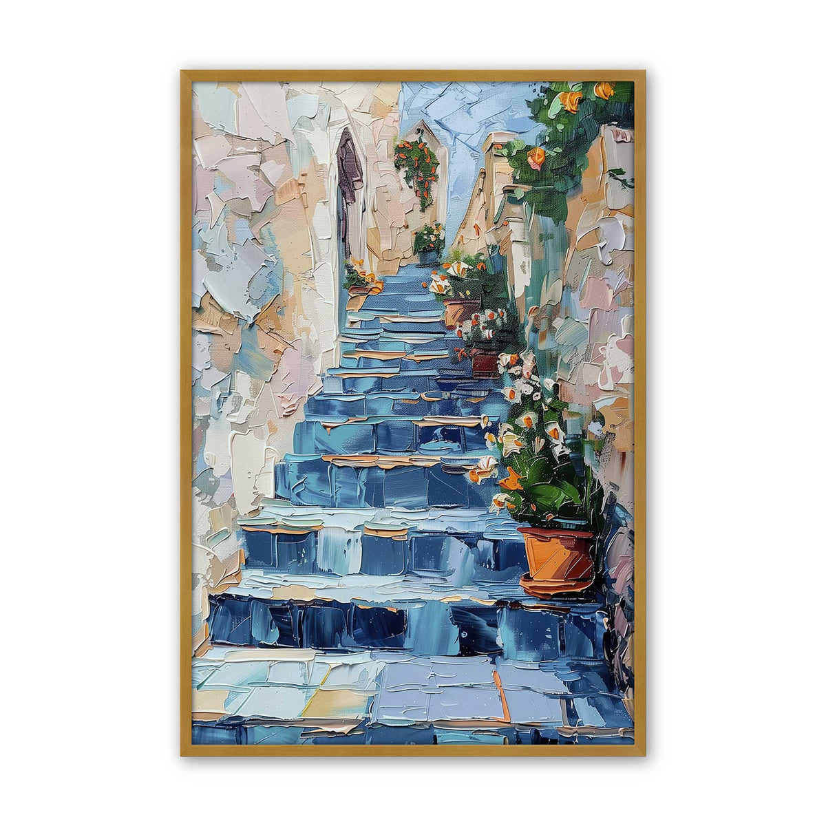 [Color:Polished Gold], Picture of art in a Polished Chrome frame