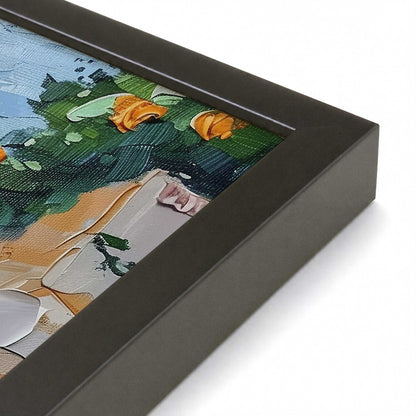 [Color:Satin Black], Picture of art in a Polished Chrome frame at an angle