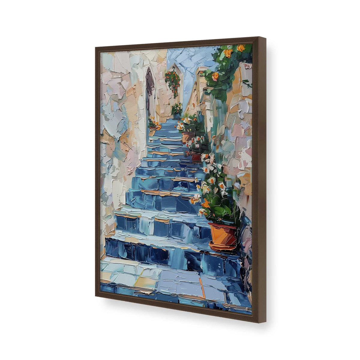 [Color:Belvinder Brown], Picture of art in a Polished Chrome frame of the corner