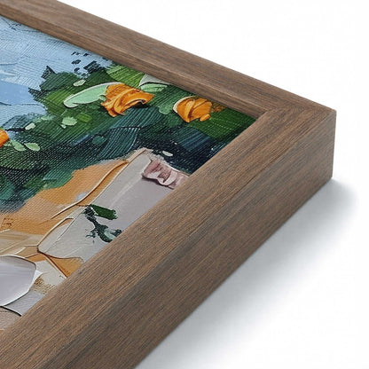 [Color:Walnut], Picture of art in a Polished Chrome frame at an angle
