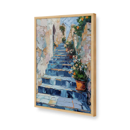 [Color:American Maple], Picture of art in a Polished Chrome frame of the corner