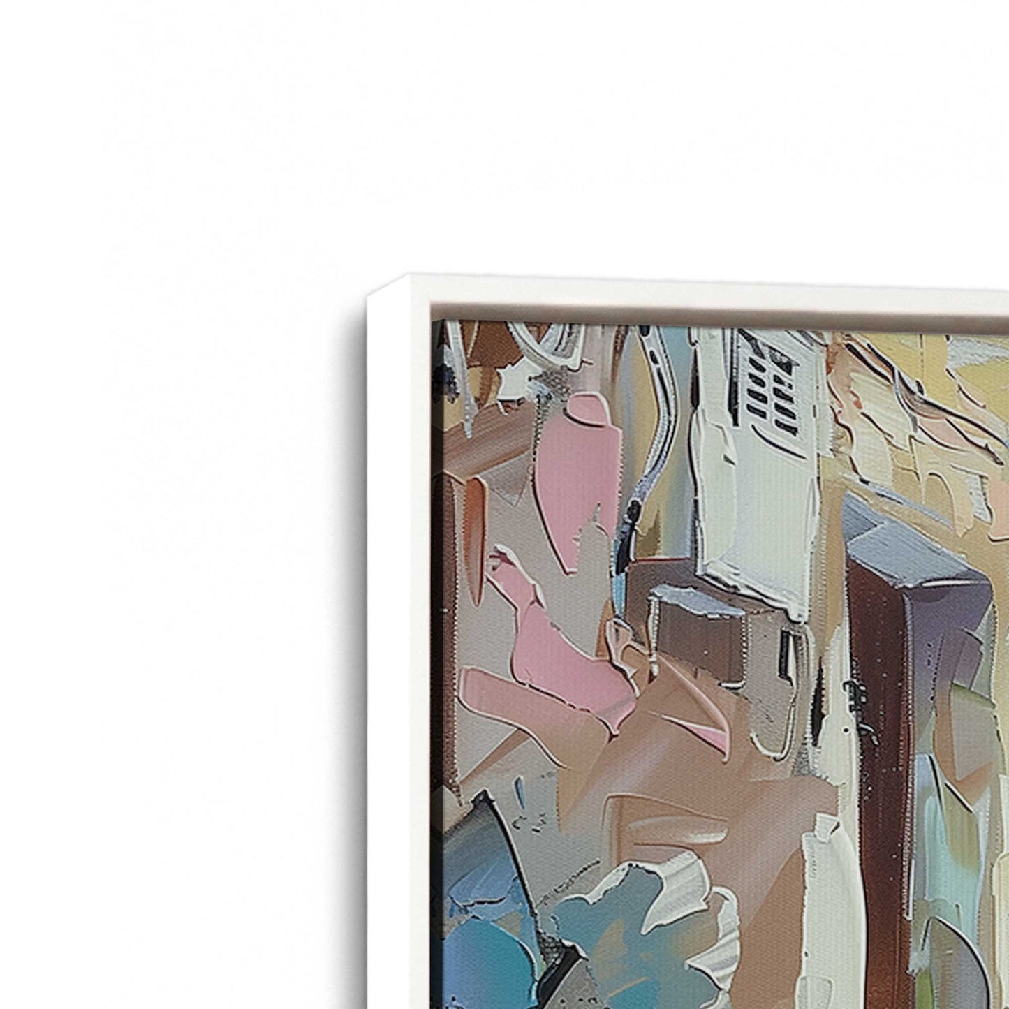 [Color:Opaque White], Picture of art in a White frame at an angle