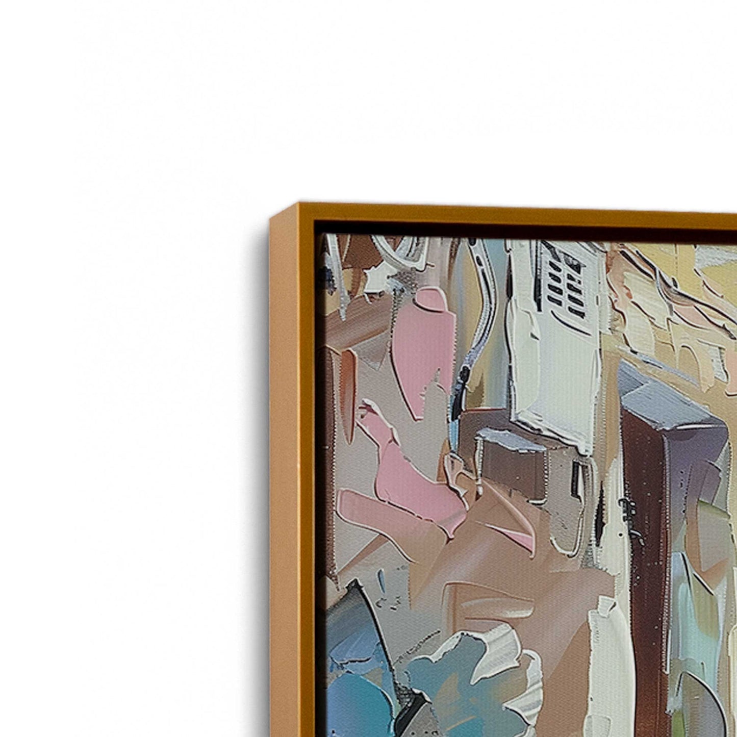 [Color:Polished Gold], Picture of art in a Polished Gold frame at an angle