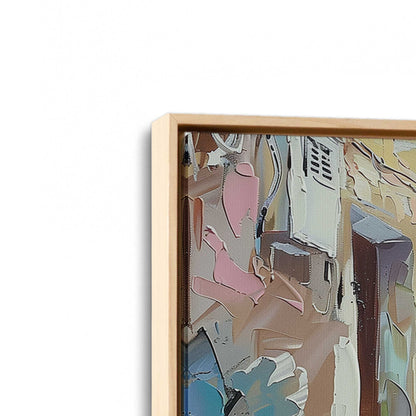 [Color:American Maple], Picture of art in a American Maple frame at an angle
