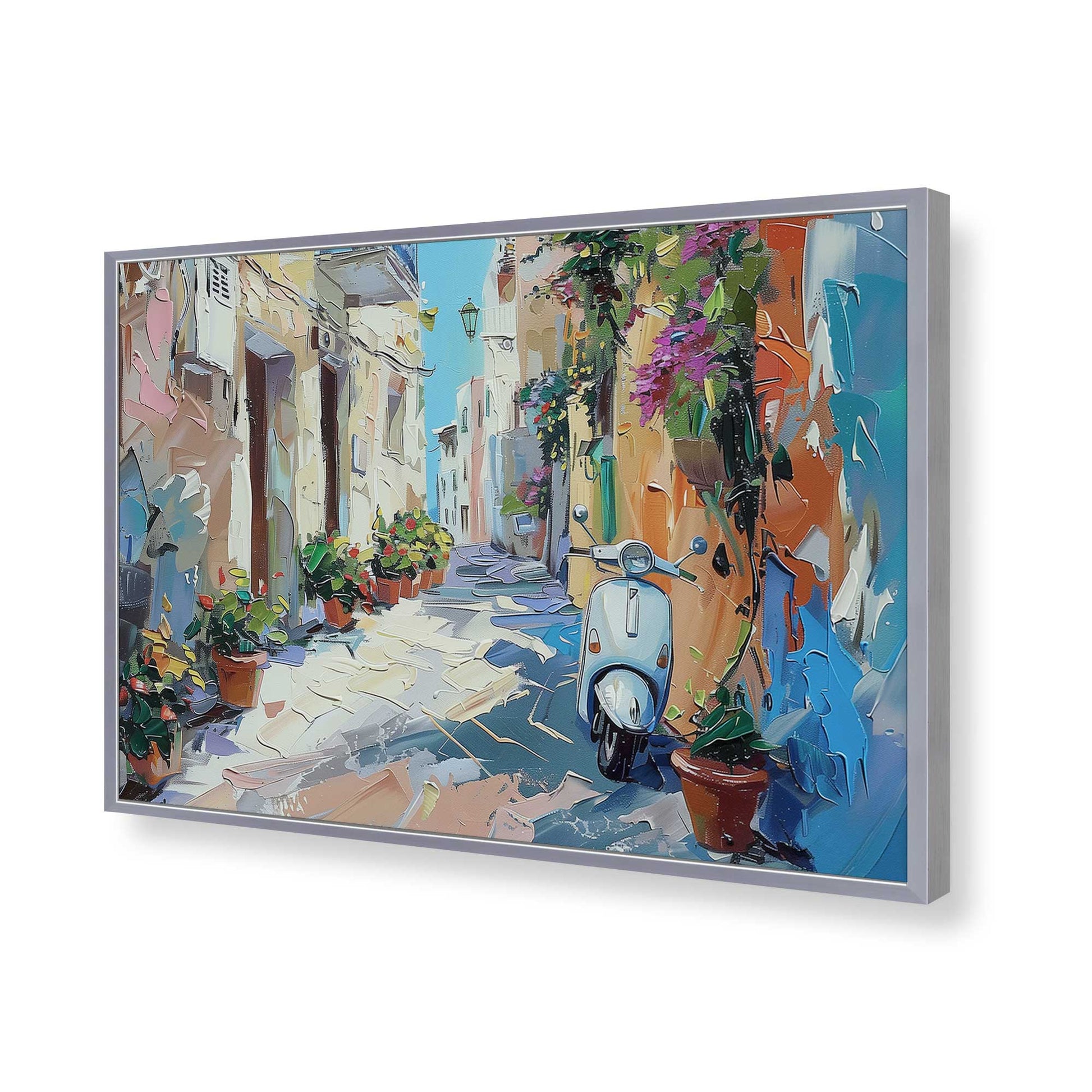[Color:Polished Chrome], Picture of art in a Polished Chrome frame of the corner