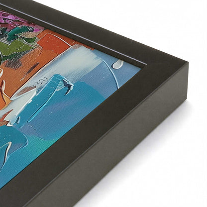 [Color:Satin Black], Picture of art in a Satin Black frame at an angle
