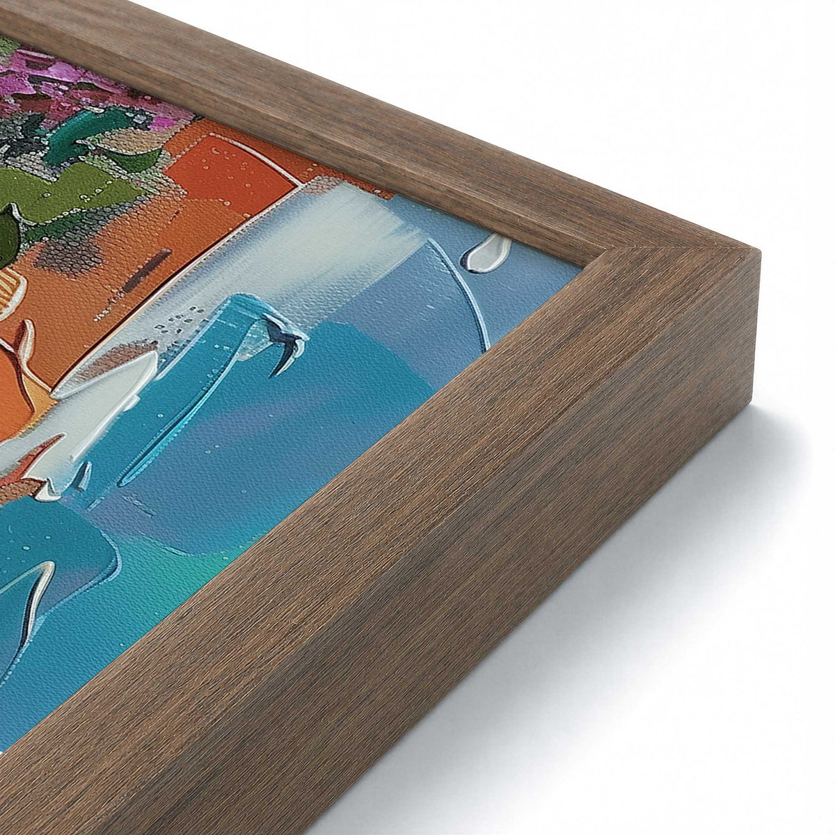 [Color:Walnut], Picture of art in a Walnut frame at an angle