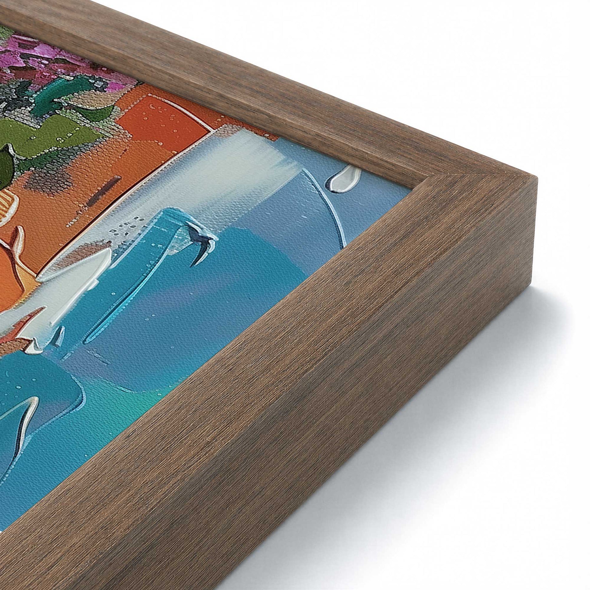 [Color:Walnut], Picture of art in a Walnut frame at an angle