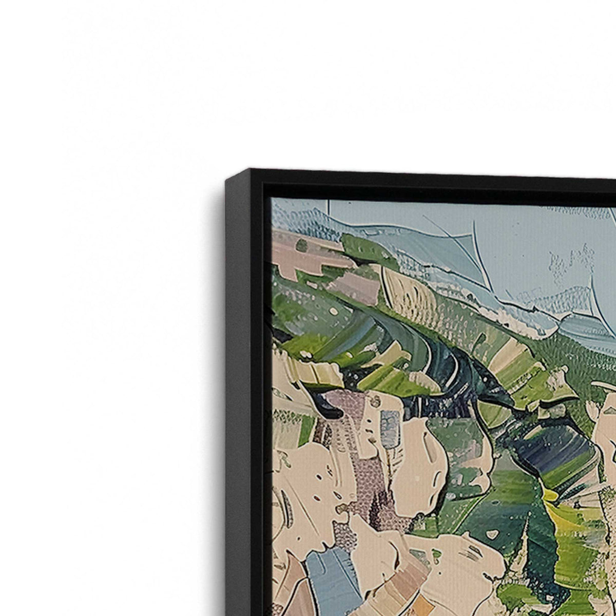 [Color:Satin Black], Picture of art in a Satin Black frame at an angle