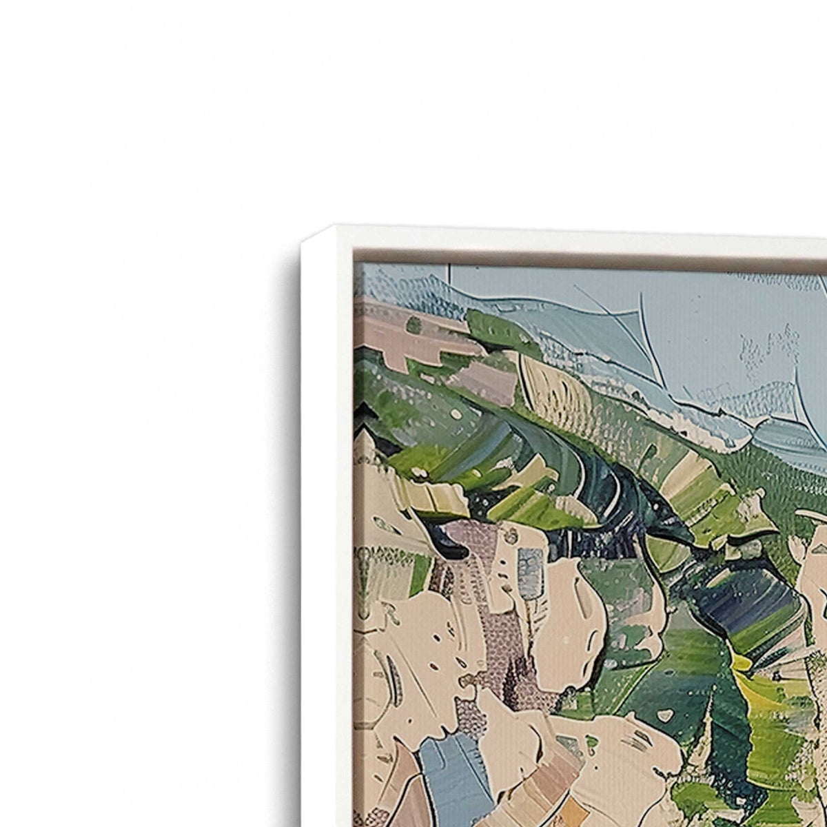 [Color:Opaque White], Picture of art in a White frame at an angle