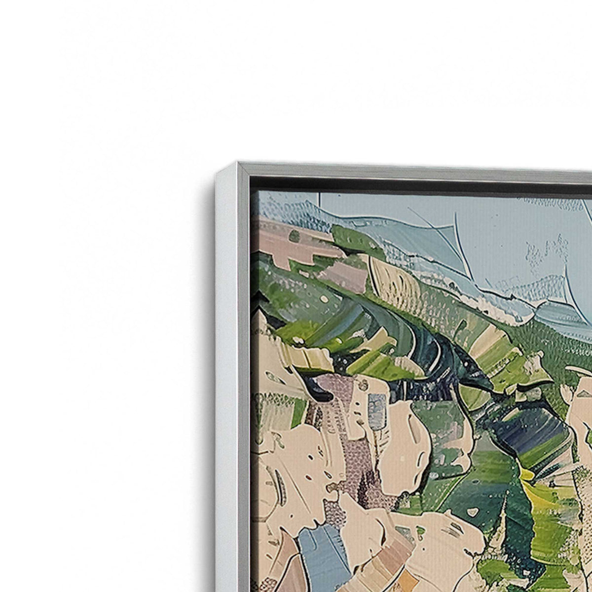 [Color:Polished Chrome], Picture of art in a Polished Chrome frame at an angle