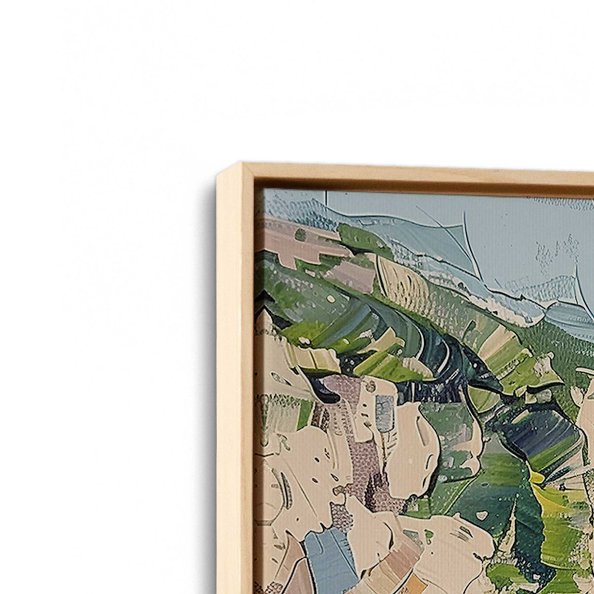 [Color:American Maple], Picture of art in a American Maple frame at an angle