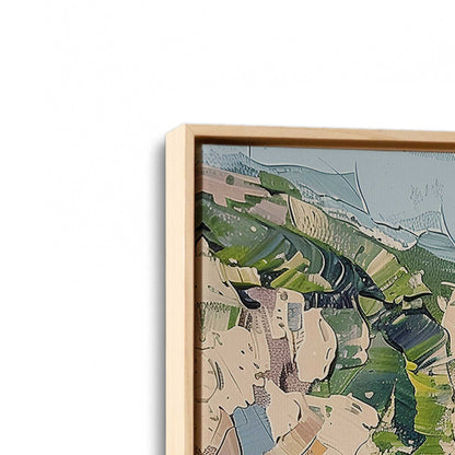 [Color:American Maple], Picture of art in a American Maple frame at an angle