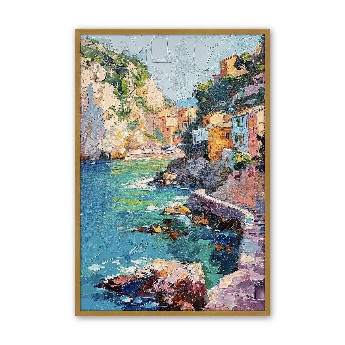 [Color:Polished Gold], Picture of art in a Polished Chrome frame