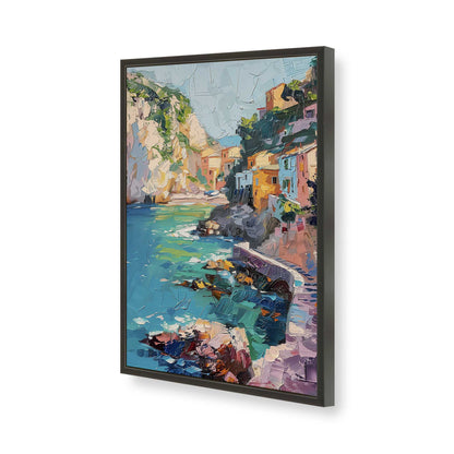 [Color:Satin Black], Picture of art in a Polished Chrome frame of the corner