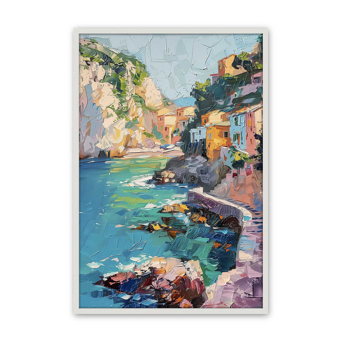[Color:Opaque White], Picture of art in a Polished Chrome frame