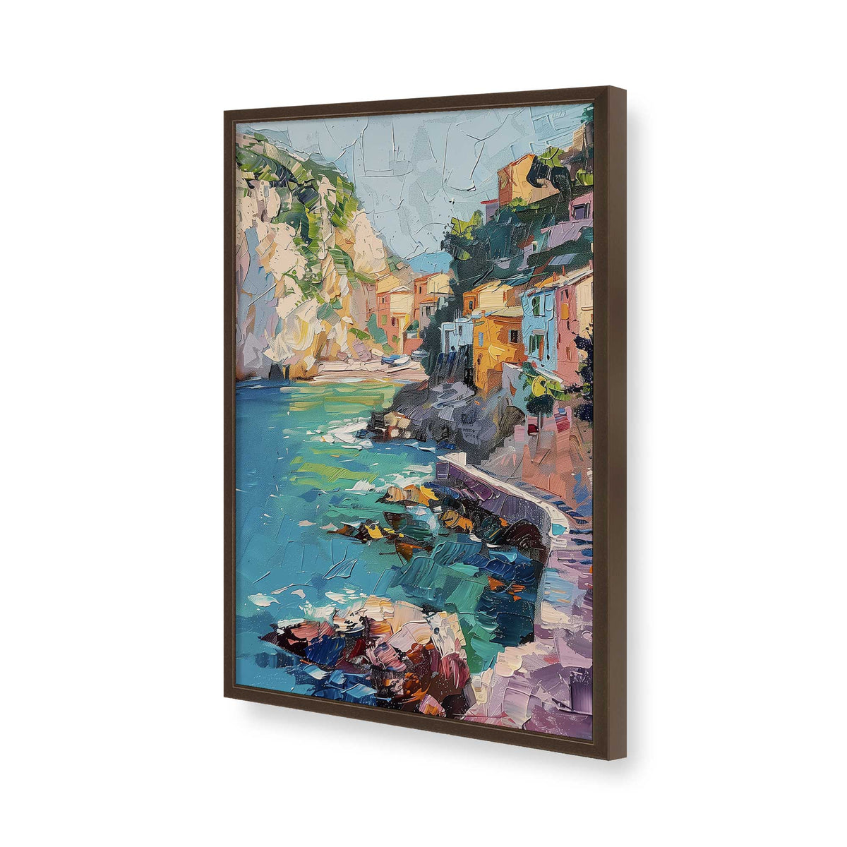 [Color:Belvinder Brown], Picture of art in a Polished Chrome frame of the corner