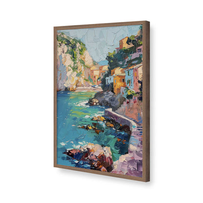 [Color:Walnut], Picture of art in a Polished Chrome frame of the corner